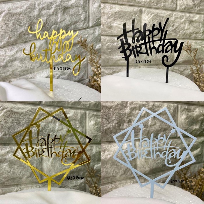 Jual BIRTHDAY TOPER ANEKA MODEL TOPPER HAPPY BIRTHDAY AESTHETIC MODEL ...