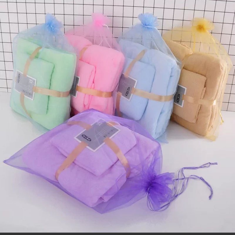 Jual HANDUK SET 2IN1 HANDUK MANDI DAN WAJAH COTTON TOWEL IMPORT MURAH ...