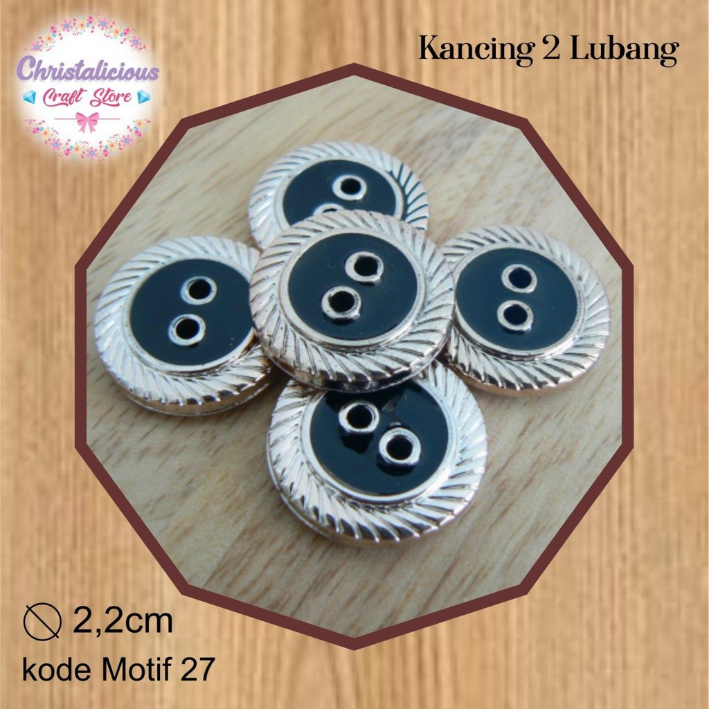 Jual Kancing Button 2 lubang kode 603 ukuran 16mm, 22mm, per pax isi ...