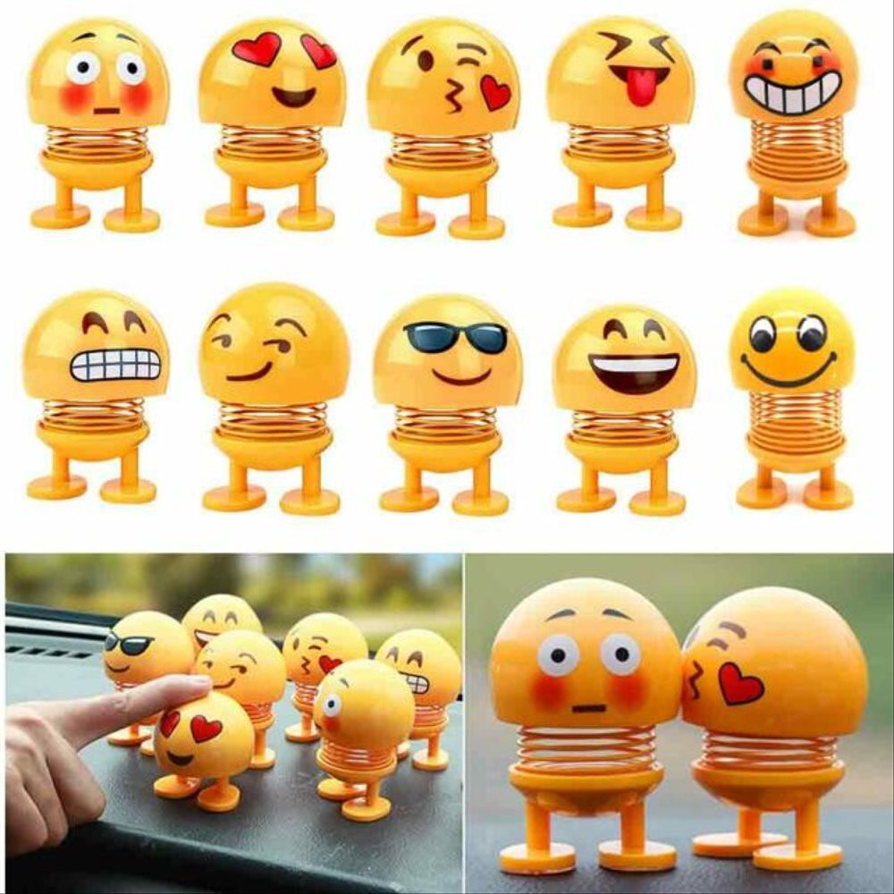 Jual Smiley Spring Doll Smile Emoji Emoticon Car Ornaments Pajangan ...