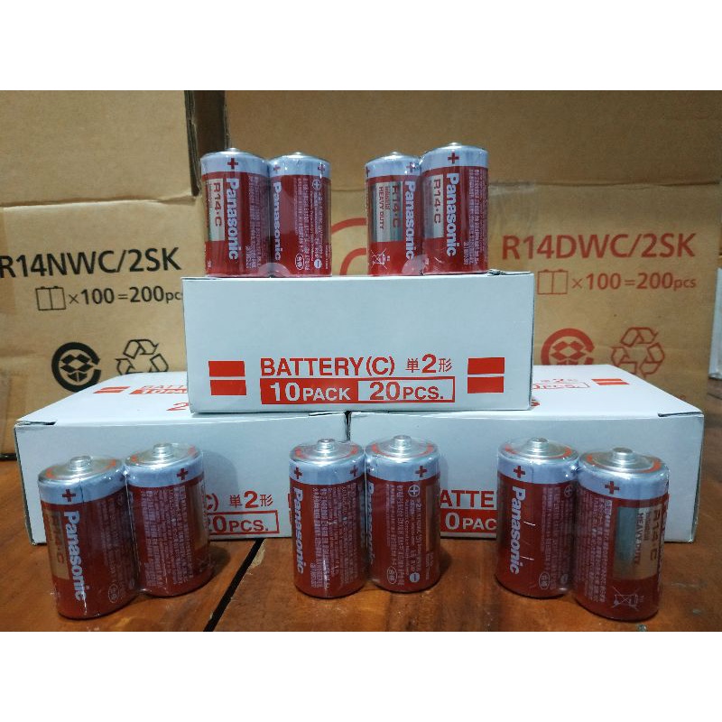 Jual 1 Box Baterai Sedang PANASONIC Tipe C - R14 isi 20 pcs | Shopee ...