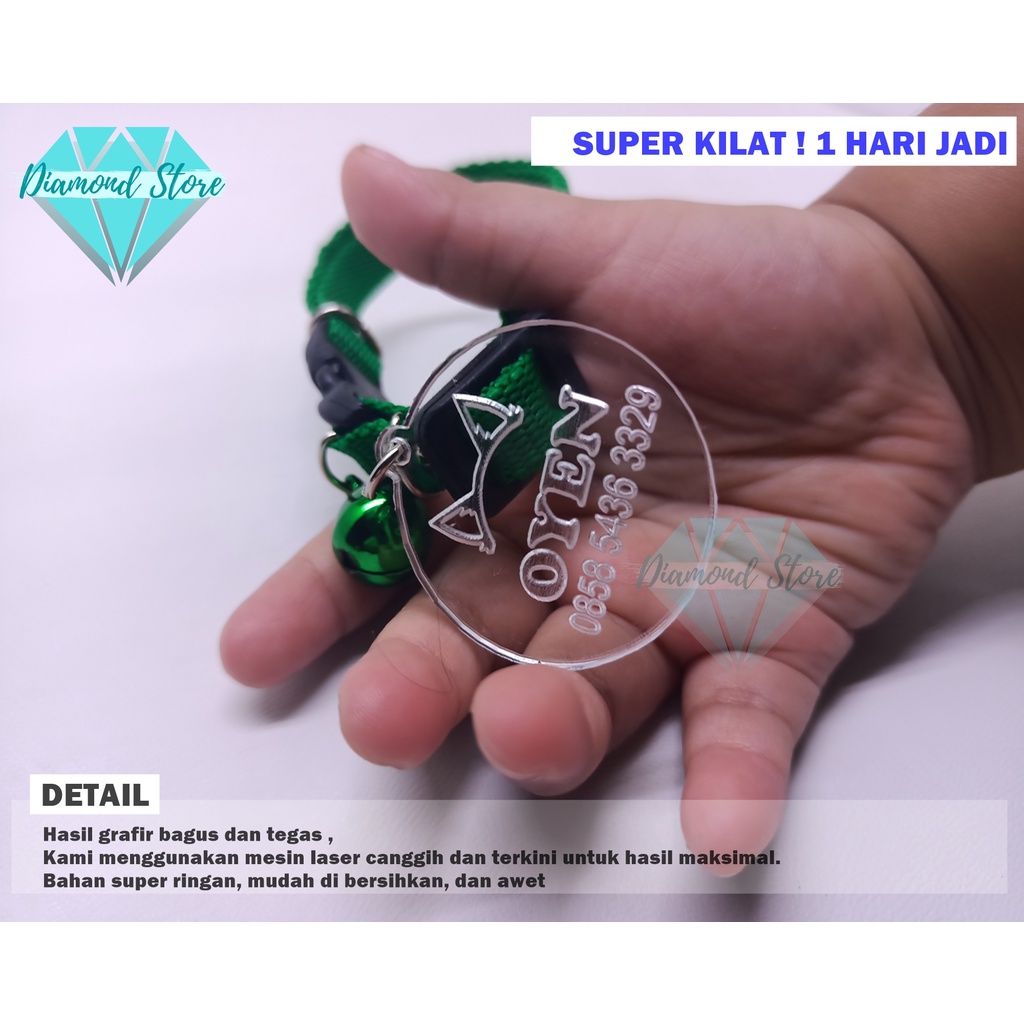 Jual Kalung Kucing Custom Nama Model Grafir / Kalung Anjing Custom Nama