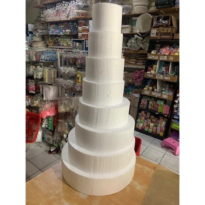 Jual Styrofoam bulat diameter 18 cm tinggi 10 cm / Gabus dummy cake
