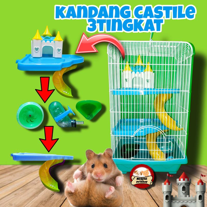 Jual Kandang Hamster Mewah Istana 3 Lantai Lucu Dan Unik - Castile Cage ...