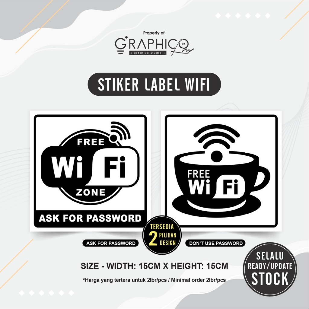 Jual Stiker Free WiFi (15x15cm) - Per/2 lembar | Shopee Indonesia