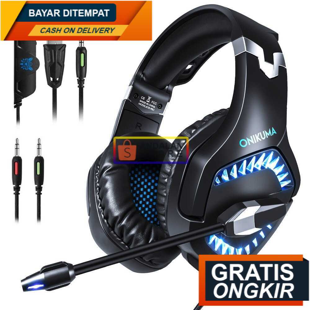 Jual ONIKUMA Hunterspider Gaming Headset Super Bass LED with Mic K1B