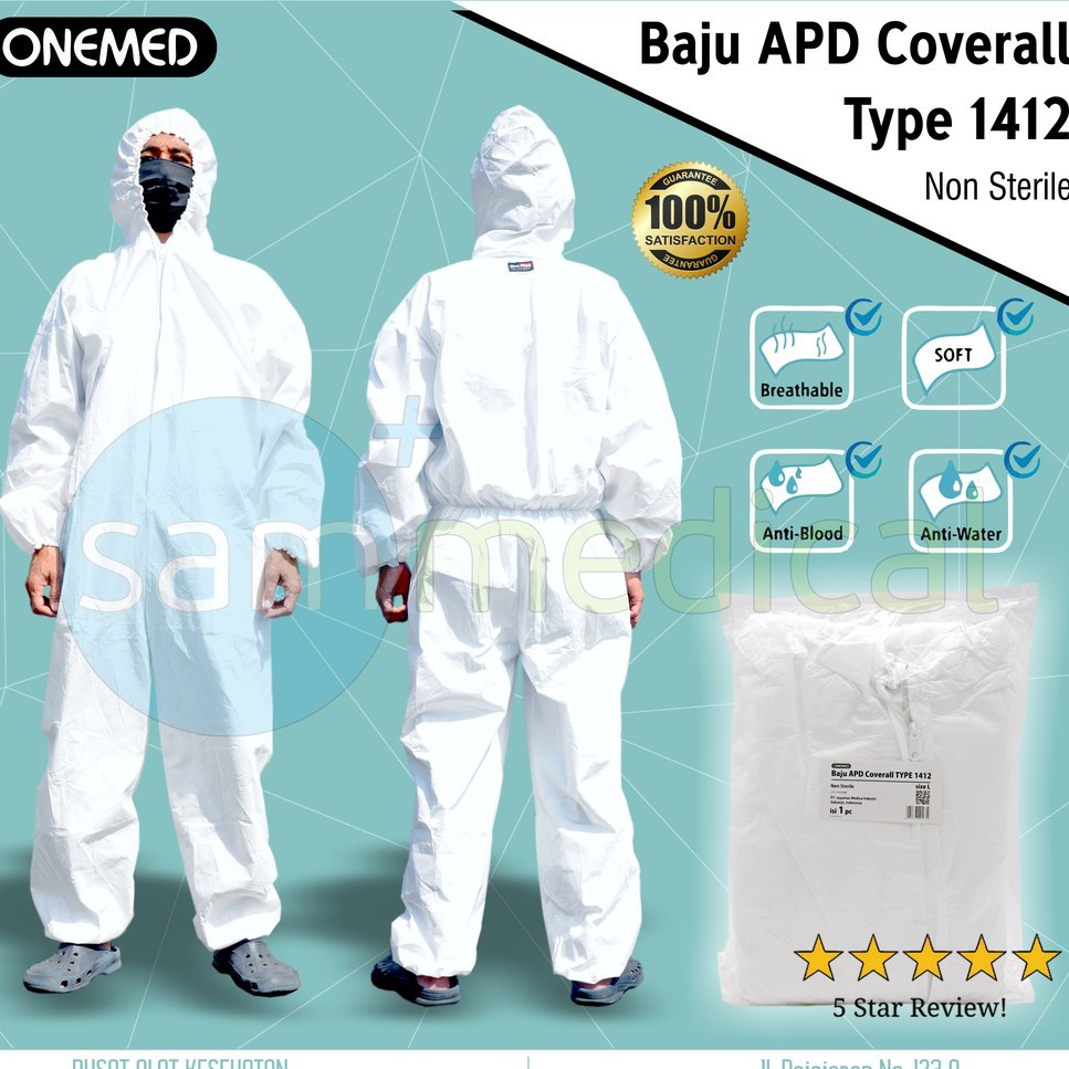 Jual OneMed Baju APD / Protective Coverall 1412 | Shopee Indonesia