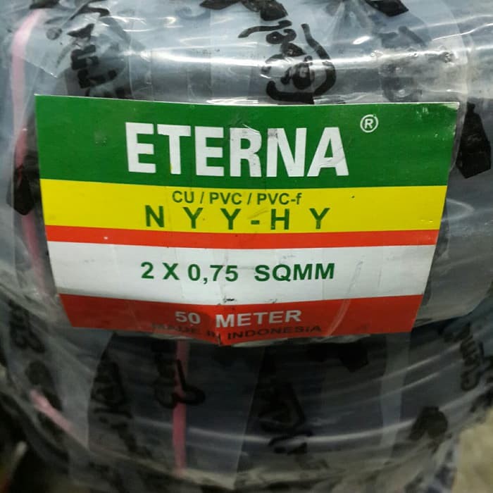 Jual Kabel Eterna Nyyhy 2x0 75 50m 2x0 75 Hitam Serabut Shopee Indonesia