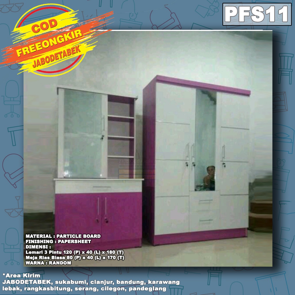 Jual Paket Furniture Set Kamar Tidur Minimalis Murah (Lemari 3 Pintu ...