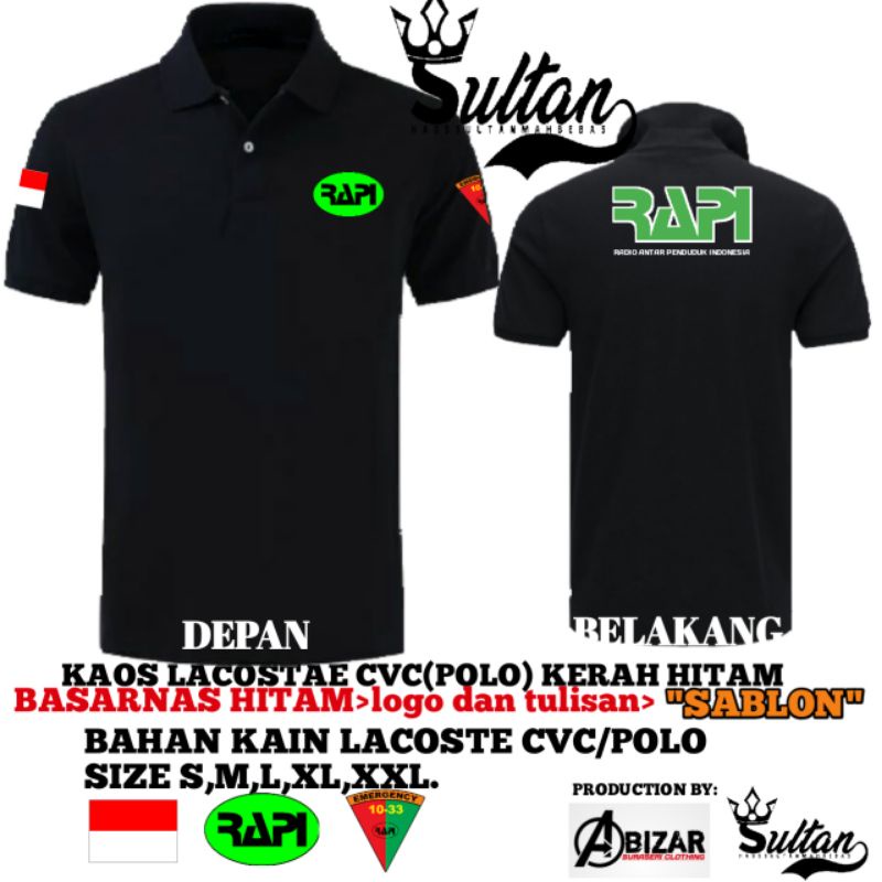 Jual KAOS HITAM KERAH RAPI CVC LACOSTE | Shopee Indonesia