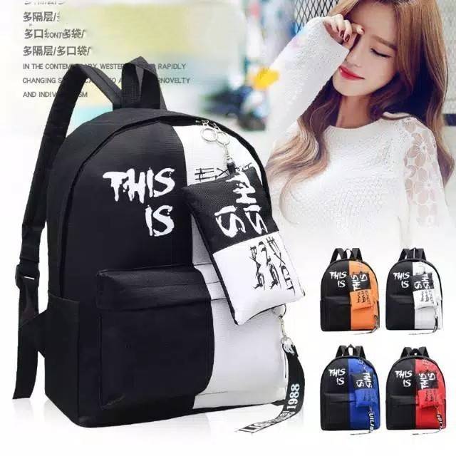 Promo Backpack Pria Wanita Tas Ransel Tas Laptop Punggung USB Slot US003 -  Merah - Jakarta Barat - O-store Indonesia