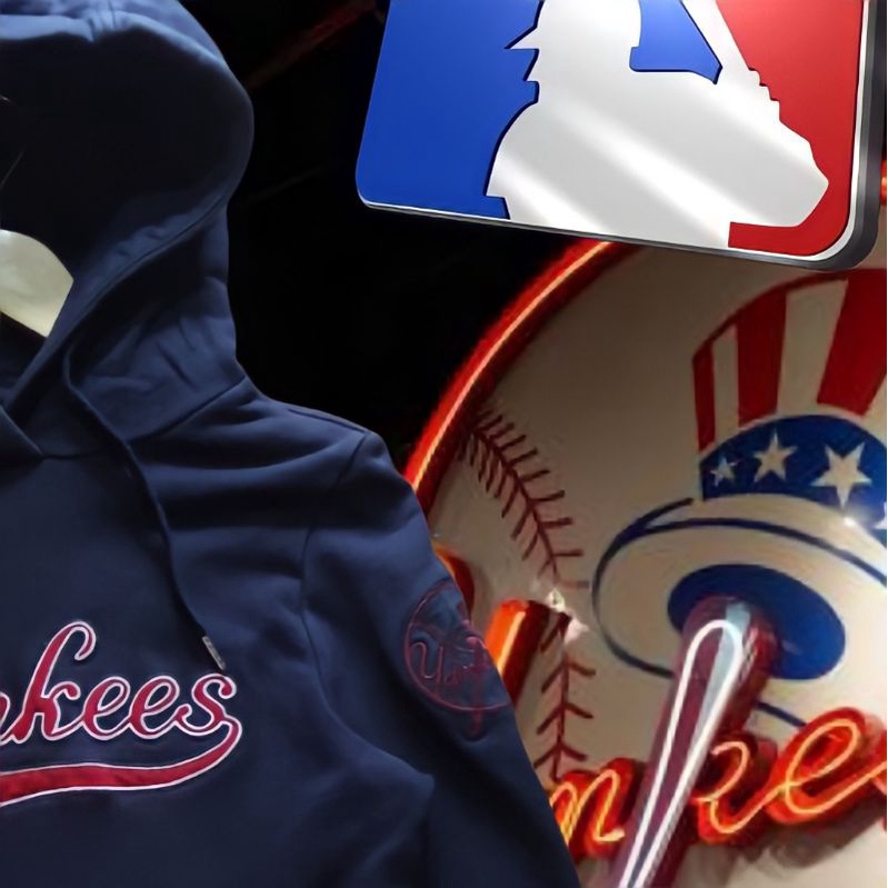 Jual MLB NY NEW YORK YANKEES NAVY BLUE PULLOVER HOODIE ORIGINAL AUTHENTIC