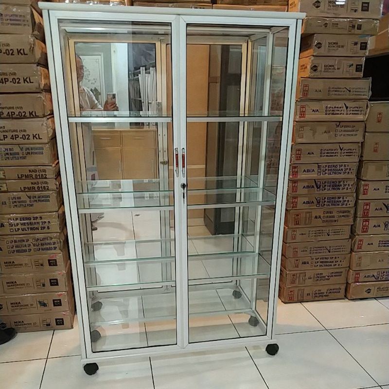 Jual Lemari Kaca Hias Jumbo 96x35x150, Almari Kaca Display, Lemari kaca