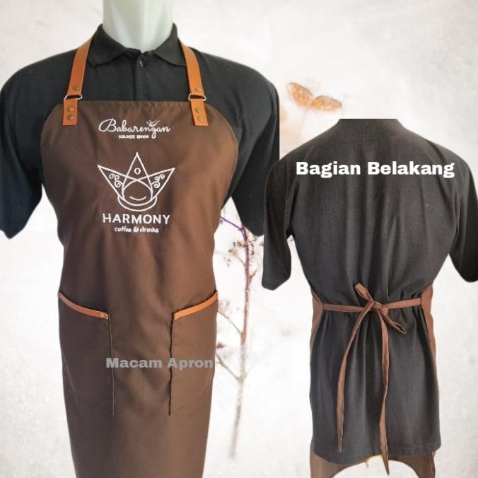 Jual Apron Custom Barista Celemek Masak Free Bordir Logo Shopee Indonesia