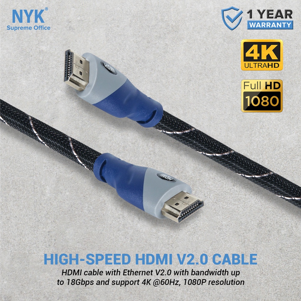 NYK Kabel HDMI v2.0 Support 2160P/1080P High Speed Quality COD (3)