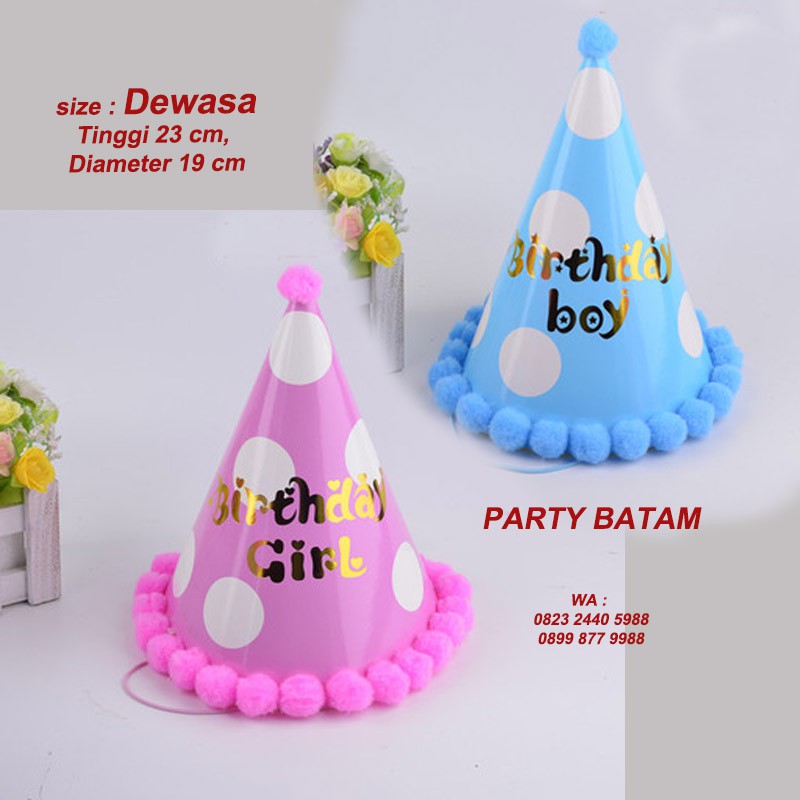Jual topi kerucut ulang tahun dewasa atau remaja untuk pesta happy