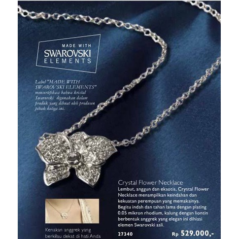 Jual Kalung Crystal Flower Swarovski Necklace Shopee Indonesia
