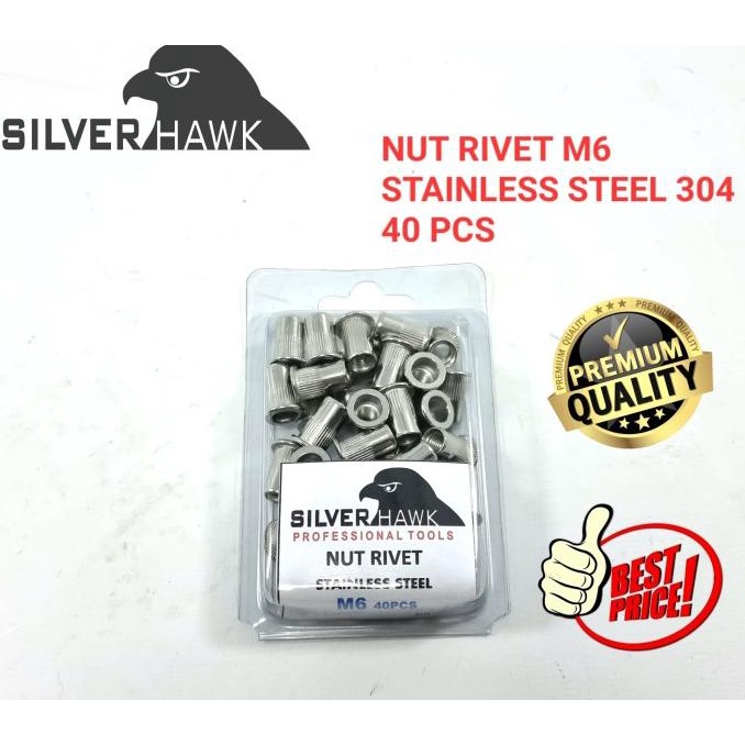 Jual RIVET NUT M6 GALVANIS/STAINLESS STEEL MUR RIVET TANAM RIFNUT ...