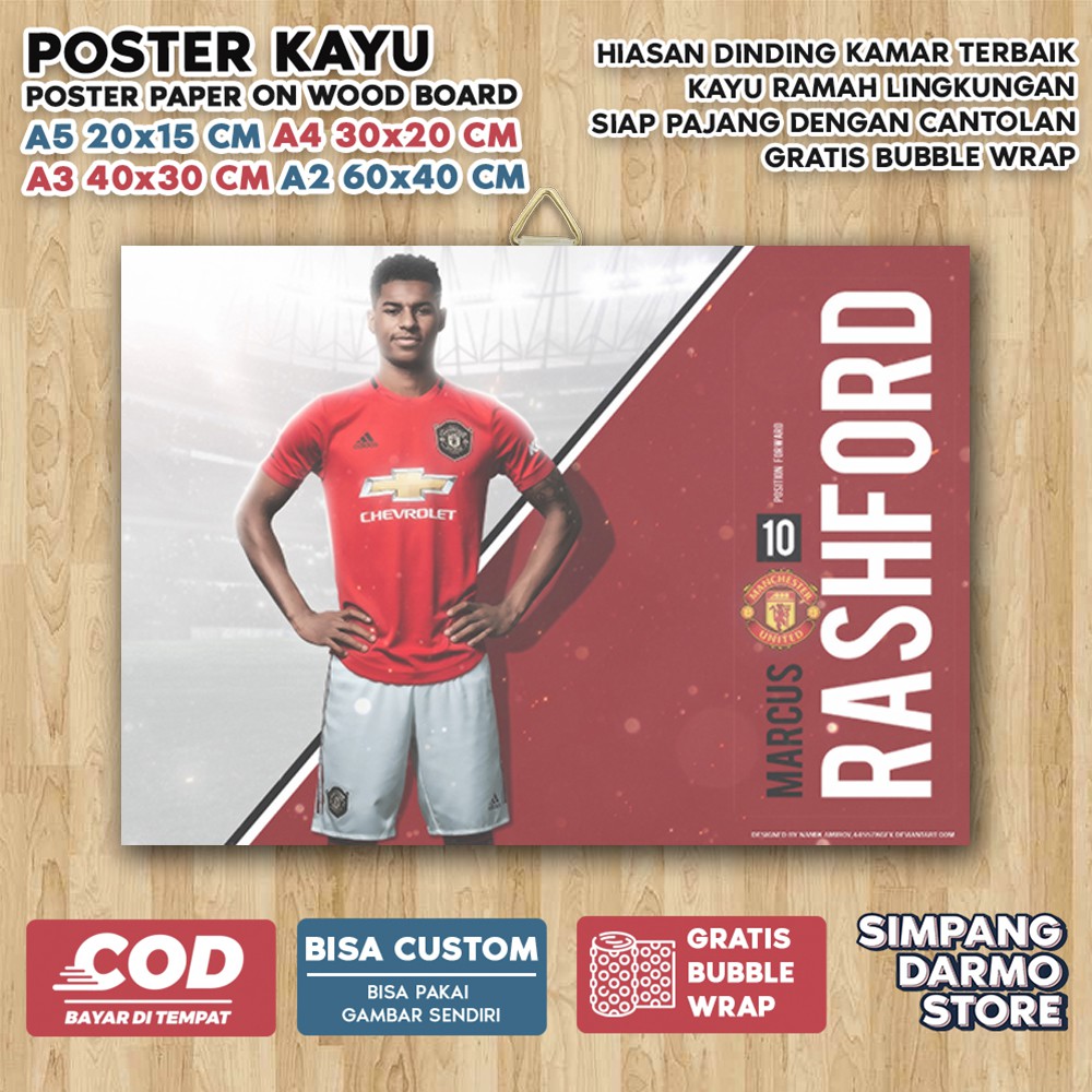 Jual Poster Kayu Manchester United MU MAN Setan Merah Men Aestehic Tema ...