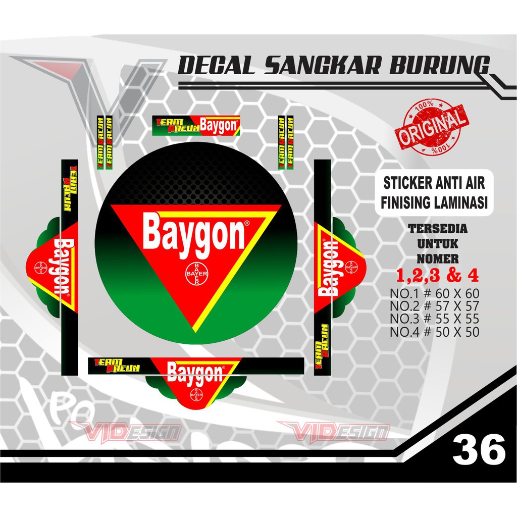 Jual STICKER KANDANG EBOD BULAT NO 1,2,3 / DECAL TEBOK MURAI BATU ...