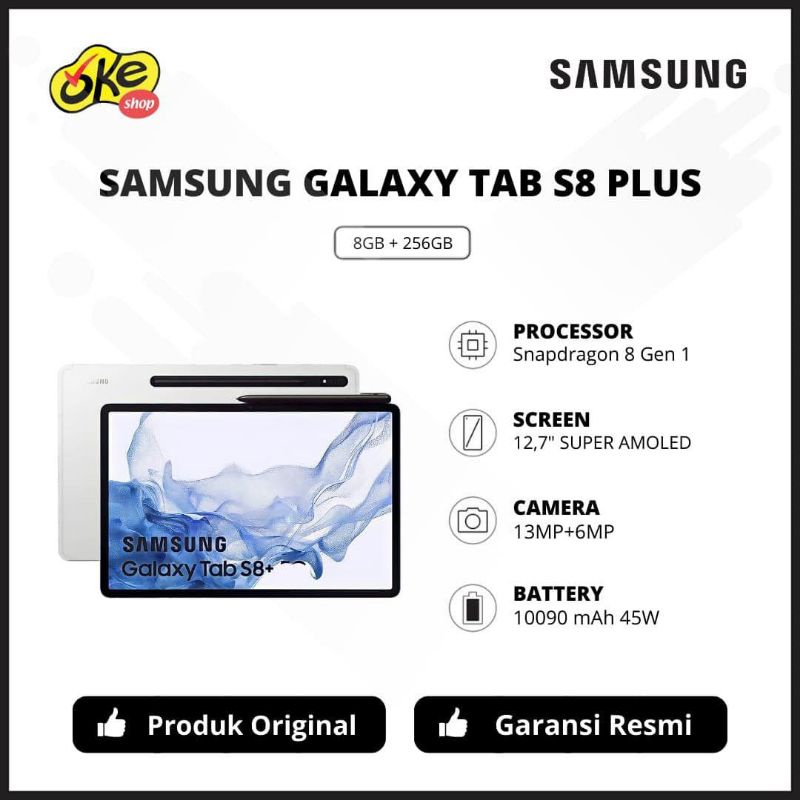 Samsung Galaxy Tab S8 Plus - 128GB - Graphite - SM-X800NZAAXAR並行輸入