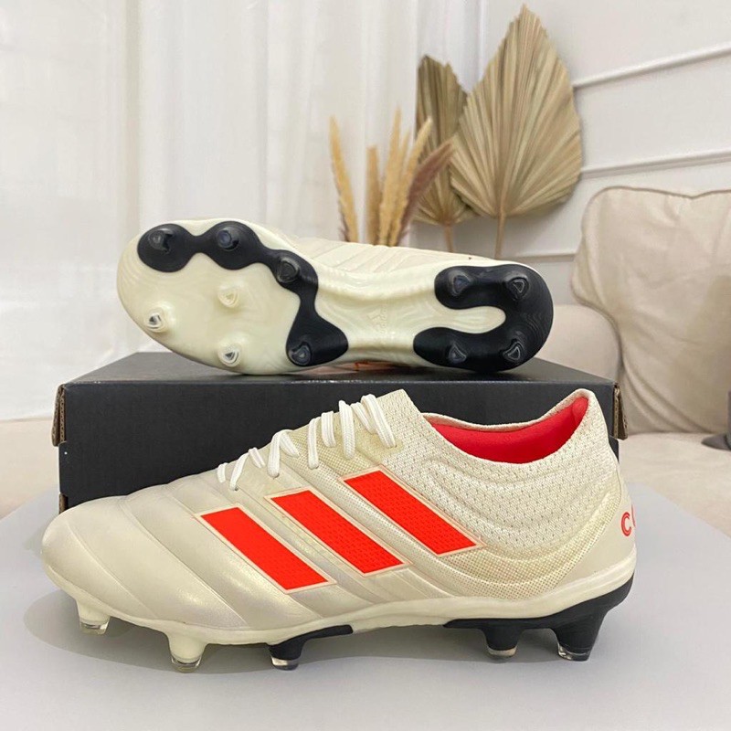 Sepatu Bola Adidas Copa 19.1 White Solar Red