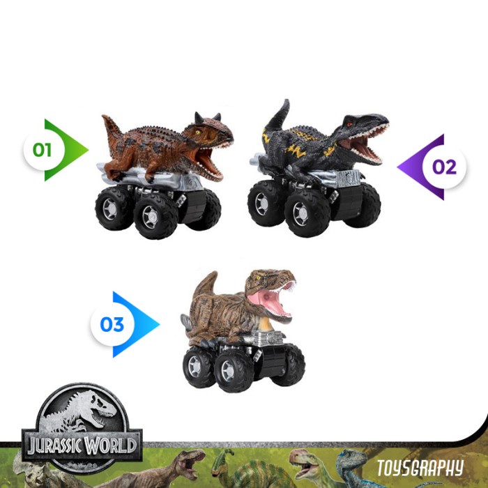 Jual Must Have!! Jurassic World Zoom Rider Captivz Clash Pullback Dino ...