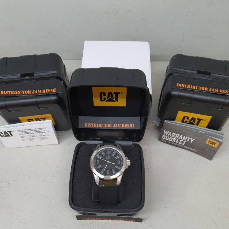 Jual Jam Tangan Pria Cat/Caterpillar 02.140.21.131 Silver Black Rubber