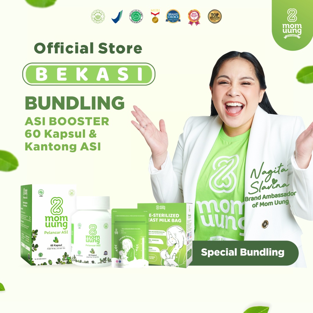 Jual Mom Uung ASI Booster Special Bundling 60 Kapsul & Kantong ASI Mom