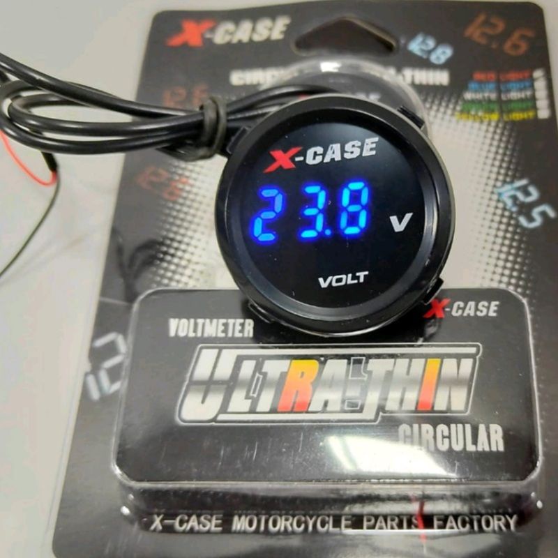 Jual Voltmeter Digital Bulat Mini Waterproof Xcase Universal/Voltmeter
