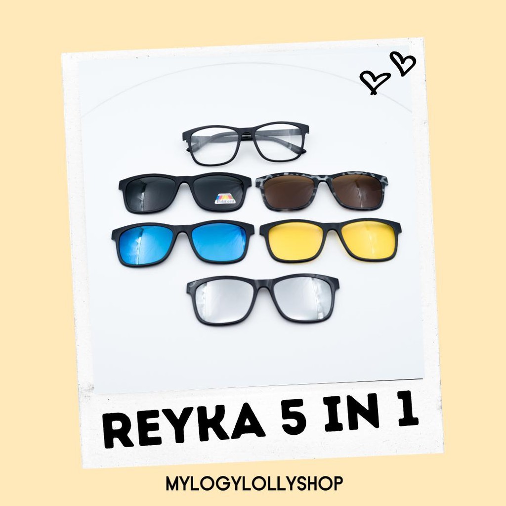 Jual MYLOGY - REYKA 5 IN 1 frame kacamata clip on square unisex ...