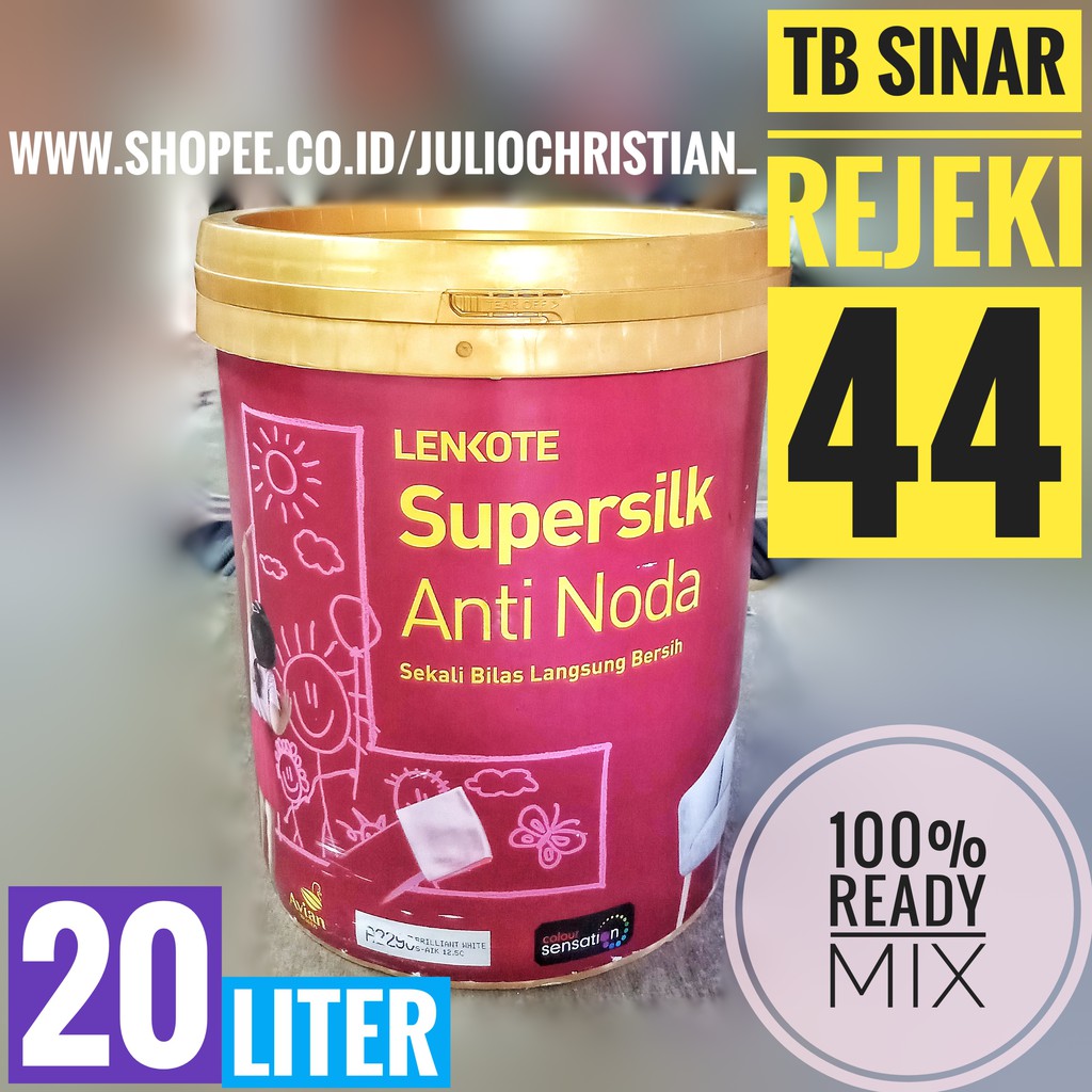 Jual Instan Lenkote Supersilk Anti Noda Pail 20 Liter Brilliant White And Super White Cat Tembok 6698