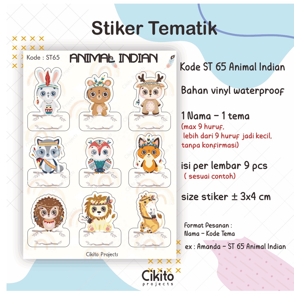 Jual LABEL NAMA STIKER TEMATIK Barebears, Frozen, Ufufy, Gudetama, Pig ...