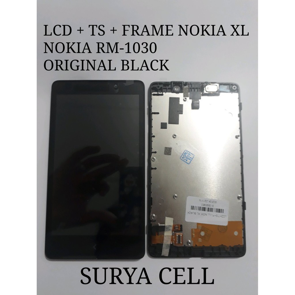 Jual LCD TOUCHSCREEN PLUS FRAME NOKIA XL RM-1030 ORIGINAL BLACK ...