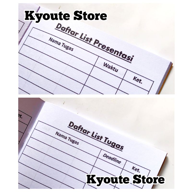 Jual Buku Tulis Notebook List Tugas dan Presentasi Simple Schedule ...