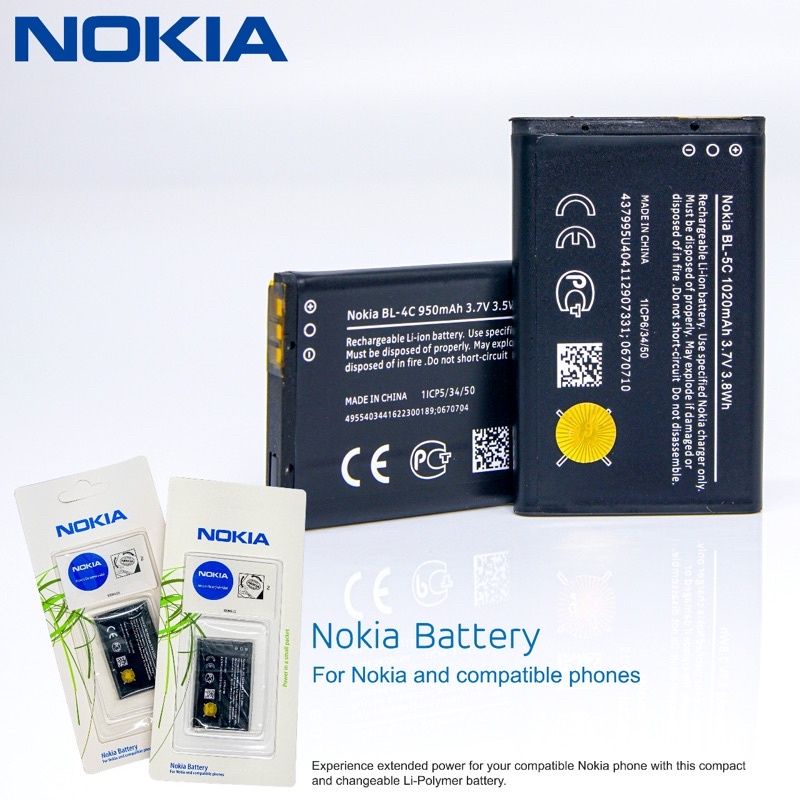 BATTERY NOKIA BL 4C BL 5C ORIGINAL 100✓ PACKING