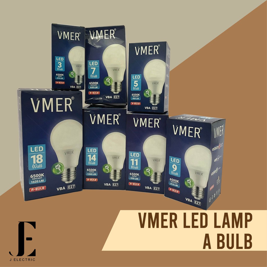 Jual Lampu LED VMER - A Bulb | 3 Watt - 18 Watt | Shopee Indonesia