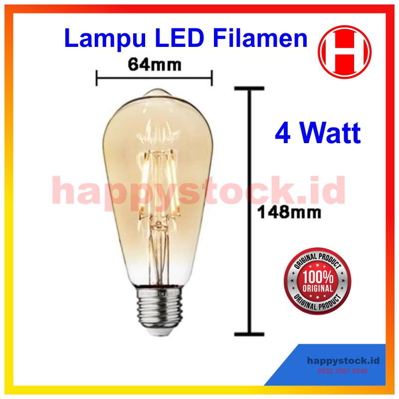 Jual Lampu Edison Filamen 4 Watt | Shopee Indonesia