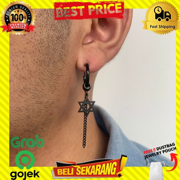 Jual ANTING TINDIK TUSUK RING BINTANG DAUD PENTAGRAM PRIA WANITA ORI ...