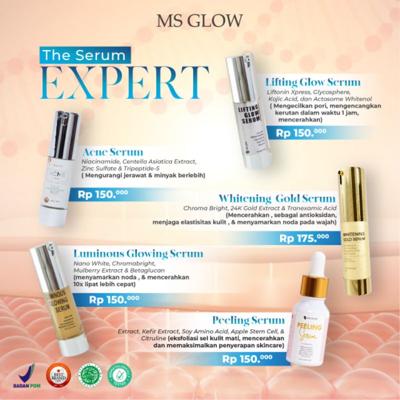 Jual Ms Glow Serum - White Cell DNA Serum / Whitening Gold Serum ...