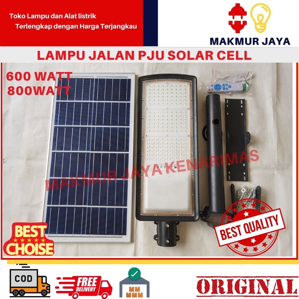 Jual LAMPU JALAN PJU SOLAR CELL LED 600 800W WATT/ PJU SOLAR CELL MURAH ...