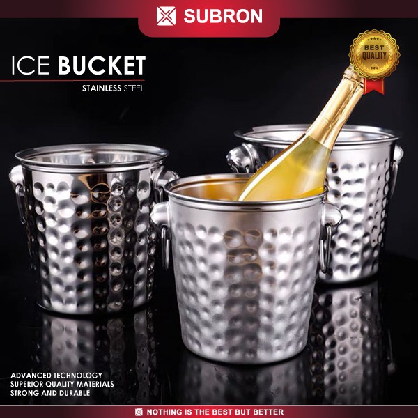 Jual SUBRON Ice Bucket Stainless Steel 3.5L 5L Wadah Ember Motif Es ...