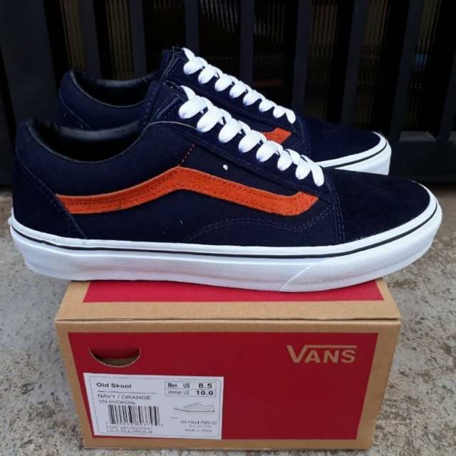 Vans old 2025 skool navy orange