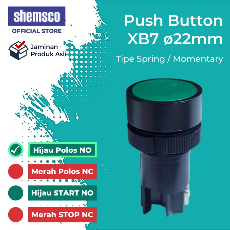 Jual 22mm 2 Kaki ON-OFF START-STOP Push Button Tombol Spring Momentary ...