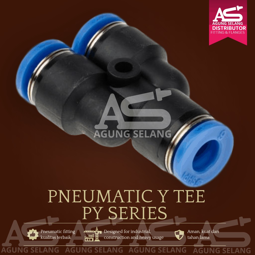 Jual Sambungan Selang Tubing PUY 16 Fitting Pneumatic PY16 16mm PUY16 ...