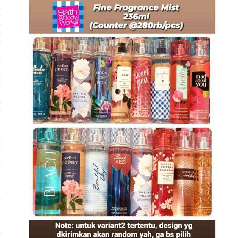 Jual FRAGRANCE / BODY MIST BATH AND BODY WORKS 236ml | Shopee Indonesia