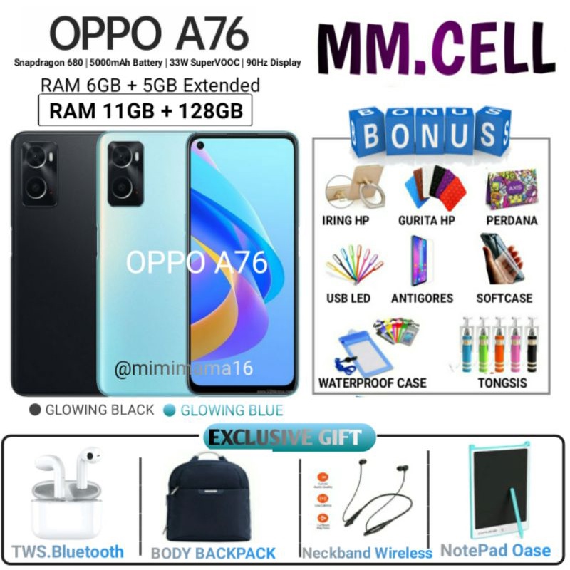 Jual OPPO A76 RAM 6/128GB GARANSI RESMI OPPO INDONESIA | Shopee Indonesia