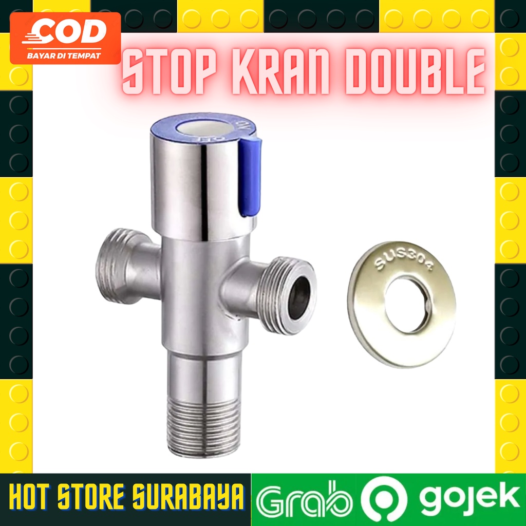 Jual Stop Kran Double Inch Stop Keran Cabang Jet Shower Closet