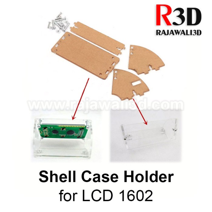 Jual Acrylic Shell Case Cover LCD 1602 Case Enclosure Display 16x2