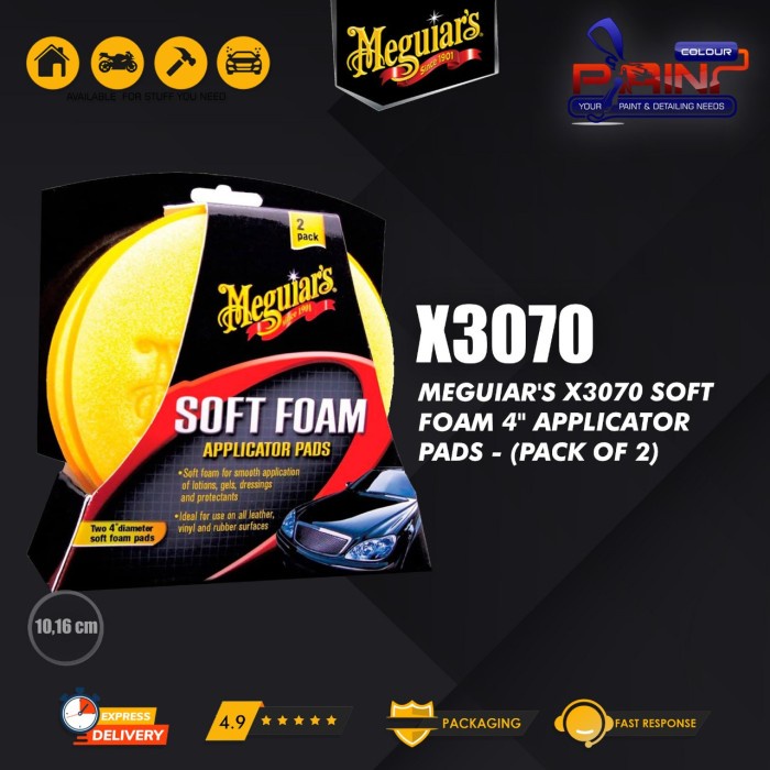 Meguiar's X3070 Soft Foam 4 Applicator Pads - Pack of 2